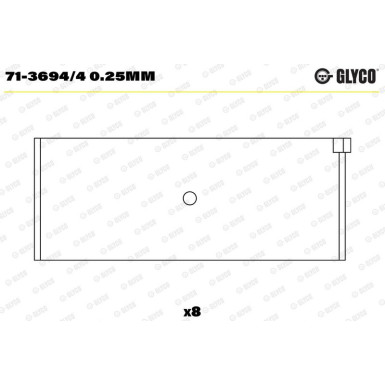 GLYCO Pleuellager 71-3694/4 0.25mm