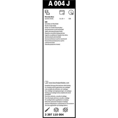 A004J BOSCH | JET Blade unbeheizt | mit vormontierter Spritzdüse | 3397110004