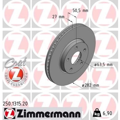 ZIMMERMANN Bremsscheibe 250.1315.20 Coat Z