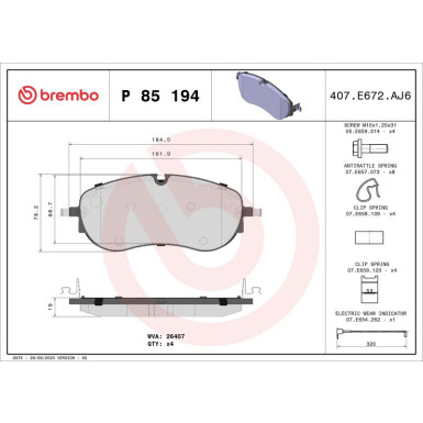BREMBO Bremsklötze VA AUDI Q4 SKODA VW 20 PRIME LINE P 85 194