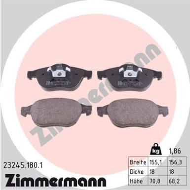 ZIMMERMANN Bremsbeläge 23245.180.1