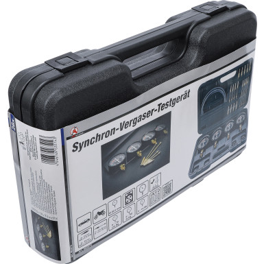 BGS Synchron-Vergaser-Testgerät | mit 4 Synchronuhren | 26-tlg | 962670