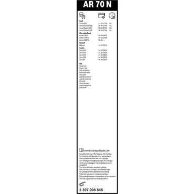 Scheibenwischer Aerotwin AR70N BOSCH | KIA Carens IV | 3397008845