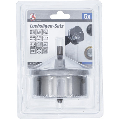 BGS Lochsägen-Satz Ø 60 - 95 mm Tiefe 35 mm 5-tlg BGS Do it yourself 50305