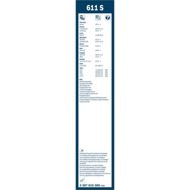 BOSCH | Wischerblatt 611S | LEXUS, MITSUBISHI | 3397010300