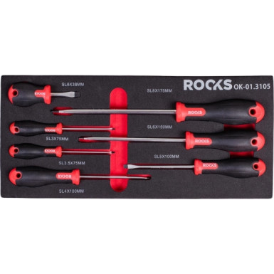 OK-01.3105 Satz Schlitzschraubendreher, 7-Teilig