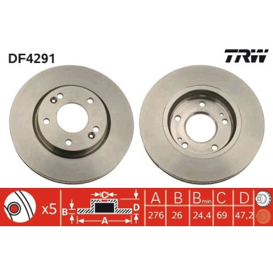 Bremsscheibe Hyundai P. Santa | DF4291