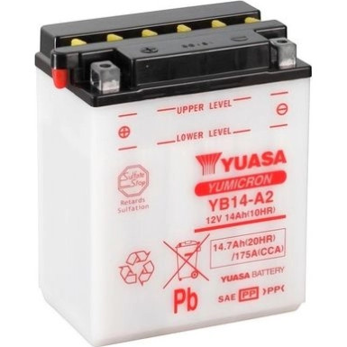 Yuasa Motorradbatterie TROCKEN | Offen ohne Säure | YB14-A2