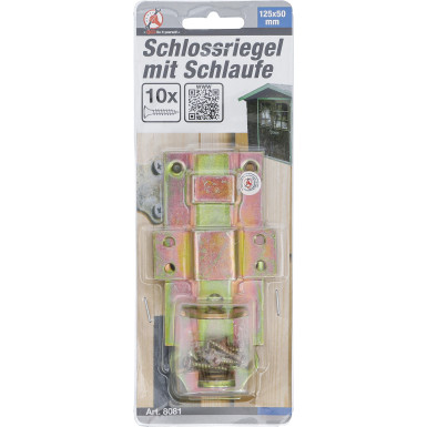 BGS Schlossriegel mit Schlaufe | 125 x 50 mm | 8081