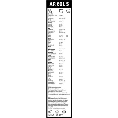 Scheibenwischer Aerotwin AR601S BOSCH | RENAULT Scenic 1 | 3397118907