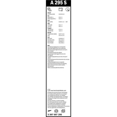 BOSCH | Scheibenwischer Aerotwin A295S | CITROEN C3 RENAULT Twingo | 3397007295