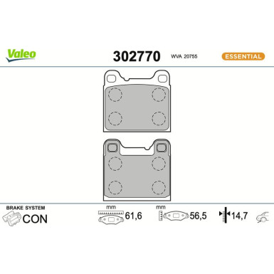 VALEO Bremsbeläge 302770