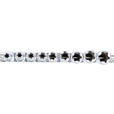 BGS Steckschlüssel-Einsatz-Satz E-Profil, tief | Antrieb Innenvierkant 12,5 mm (1/2"""") | SW E10 - E24 | 9-tlg | 2026