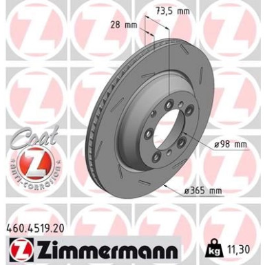 ZIMMERMANN Bremsscheibe | 460.4519.20