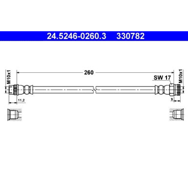 ATE Bremsschlauch | 24.5246-0260.3