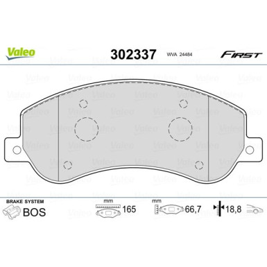VALEO Bremsbeläge | 302337