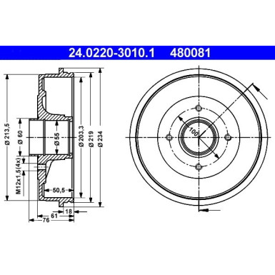 Bremstrommel | 24.0220-3010.1 Bremstrommel | 24.0220-3010.1