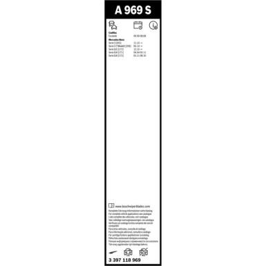 BOSCH | Wischerblatt A969S | MERCEDES SLK | 3397118969