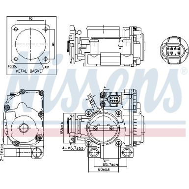 NISSENS Drosselklappenstutzen 955080 FIRST FIT