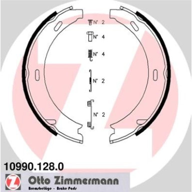 ZIMMERMANN Bremsbacken | 10990.128.0