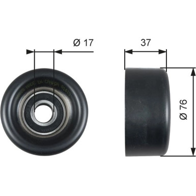 UMLENK-/FÜHRUNGSROLLE, KEILRIPPENRIEMEN | GATT38028 UMLENK-/FÜHRUNGSROLLE, KEILRIPPENRIEMEN | GATT38028