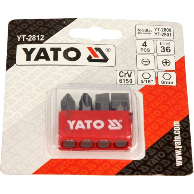 YT-2812 Schraubendreher-Bit-Satz 4-Tlg. 5/16