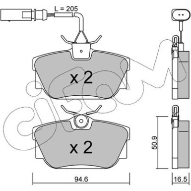 Bremsklötze HA | FORD,SEAT,VW Sharan,T4 95 | 822-346-2