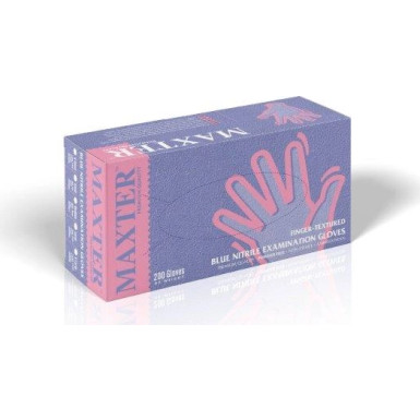 Puderfreie Nitril-Handschuhe Blau L-Maxter (200 Stück) | EMRNBN200/L01