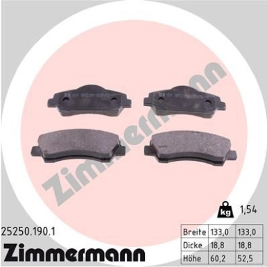 ZIMMERMANN Bremsbeläge ZIMMERMANN Bremsbeläge
