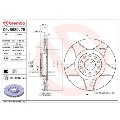 12 481 035M Bremsscheibe VA Brembo Max | AUDI A4,A6,Allroad 97 | 09.8689.75
