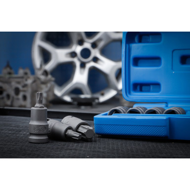 BGS Kraft-Bit-Einsatz-Satz | Antrieb Innenvierkant 12,5 mm (1/2"""") | T-Profil (für Torx) T20 - T70 | 10-tlg | 5097