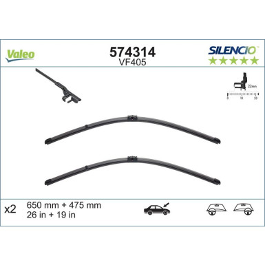 574314 Wischblatt SILENCIO FLAT BLADE SET