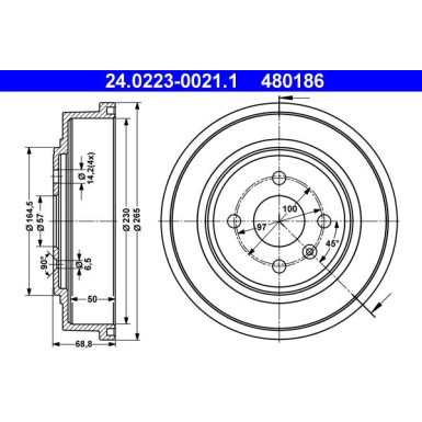 Bremstrommel | 24.0223-0021.1 Bremstrommel | 24.0223-0021.1