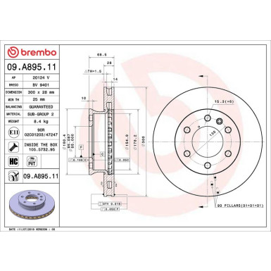 Bremsscheibe VA | MERCEDES Sprinter 18 | 09.A895.11