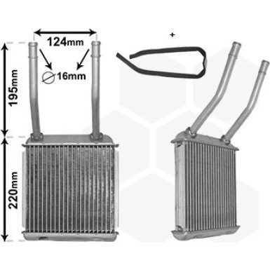 VAN WEZEL Wärmetauscher, Innenraumheizung 37006132