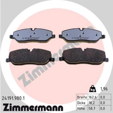 ZIMMERMANN Bremsbelagsatz, Scheibenbremse ZIMMERMANN Bremsbelagsatz, Scheibenbremse