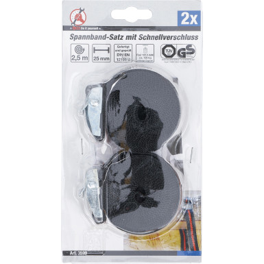 BGS Spannband-Satz mit Schnellverschluss 2,5 m x 25 mm 2-tlg BGS Do it yourself 3599