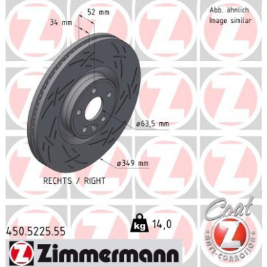 ZIMMERMANN Bremsscheibe | 450.5225.55
