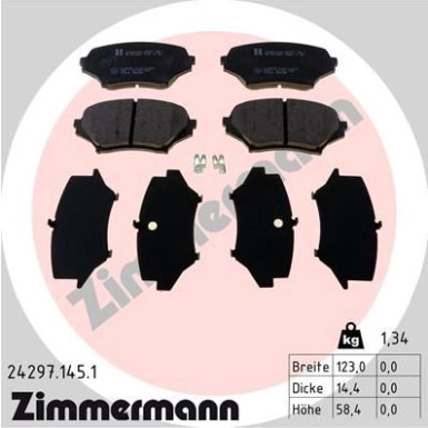 ZIMMERMANN Bremsbelagsatz, Scheibenbremse | 24297.145.1
