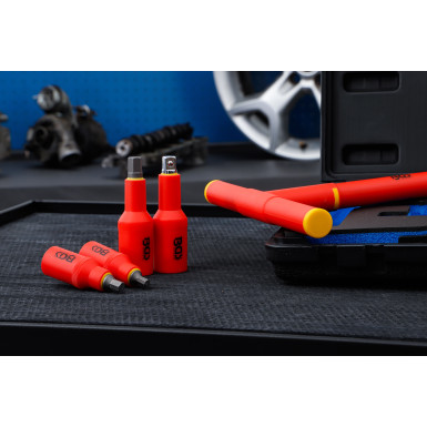 BGS VDE-Bit-Einsatz-Satz | Antrieb Innenvierkant 10 mm (3/8"""") / 12,5 mm (1/2"""") | Innensechskant 4 - 10 mm | 10-tlg | 7132
