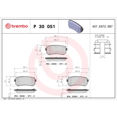 BREMBO Bremsklötze HA HYUNDAI,KIA 10 PRIME LINE P 30 051 BREMBO Bremsklötze HA HYUNDAI,KIA 10 PRIME LINE P 30 051