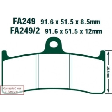 Bremsbelagsatz Moto | FA249