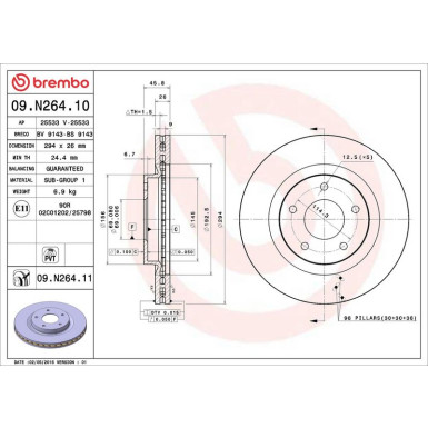 70 481 047 Bremsscheibe VA CITROEN, PEUGEOT 4008 12 PRIME LINE - UV Coated 09.N264.11 70 481 047 Bremsscheibe VA CITROEN, PEUGEOT 4008 12 PRIME LINE - UV Coated 09.N264.11
