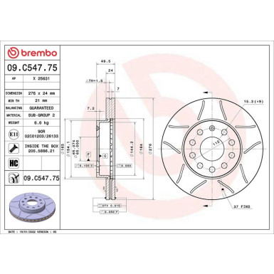 Bremsscheibe VA AUDI A3,SKODA,SEAT,VW 12 XTRA LINE - Max 09.C547.75