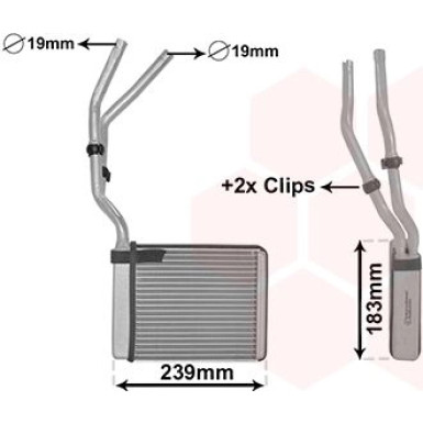 VAN WEZEL Wärmetauscher, Innenraumheizung 18006364