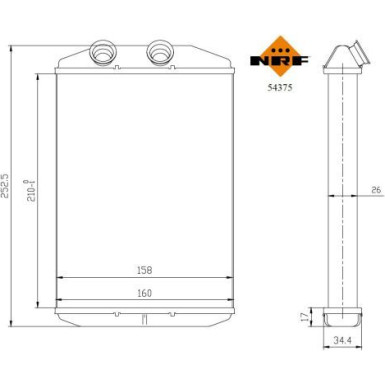 Wärmetauscher, Innenraumheizung EASY FIT 54375