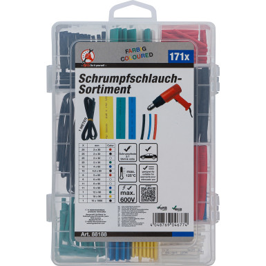 BGS Schrumpfschlauch-Sortiment farbig 171-tlg BGS Do it yourself 88188