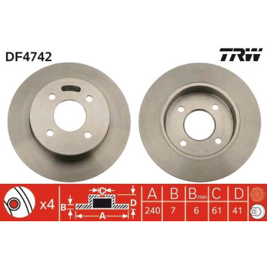 TRW Bremsscheibe | DF4742