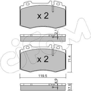CIFAM Bremsbelagsatz, Scheibenbremse 822-563-5