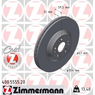 ZIMMERMANN Bremsscheibe | 400.5555.20